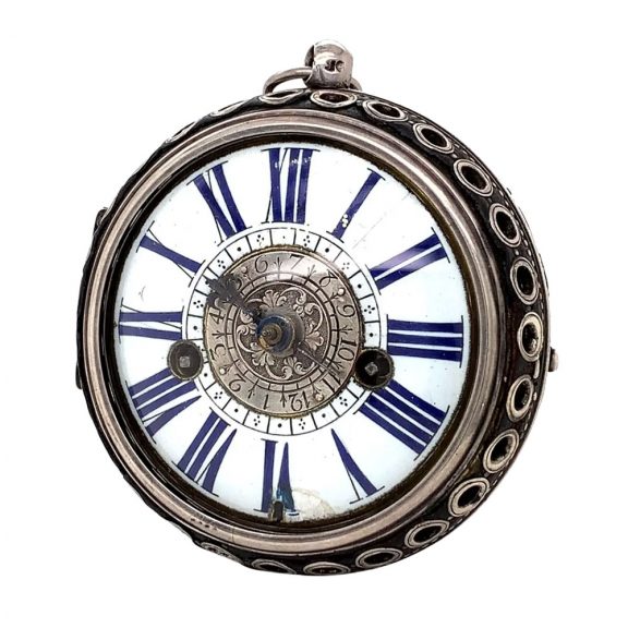 Rare French silver verge oignon watch with alarm Circa 1690 Rare French silver verge oignon watch with alarm Circa 1690