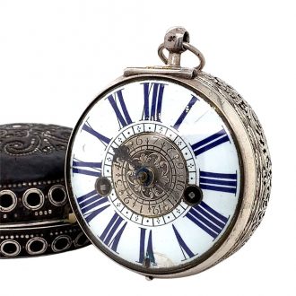 Rare French silver verge oignon watch with alarm Circa 1690