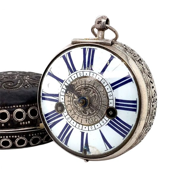 Rare French silver verge oignon watch with alarm Circa 1690 Rare French silver verge oignon watch with alarm Circa 1690