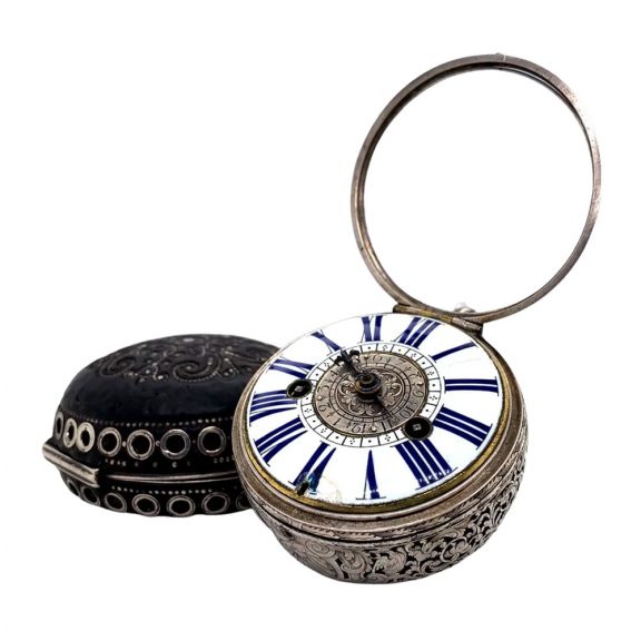 Rare French silver verge oignon watch with alarm Circa 1690 Rare French silver verge oignon watch with alarm Circa 1690