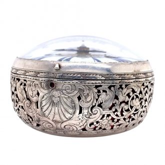 Rare French silver verge oignon watch with alarm Circa 1690
