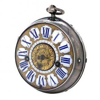 French silver Louis XIV verge oignon watch with alarm Circa 1700