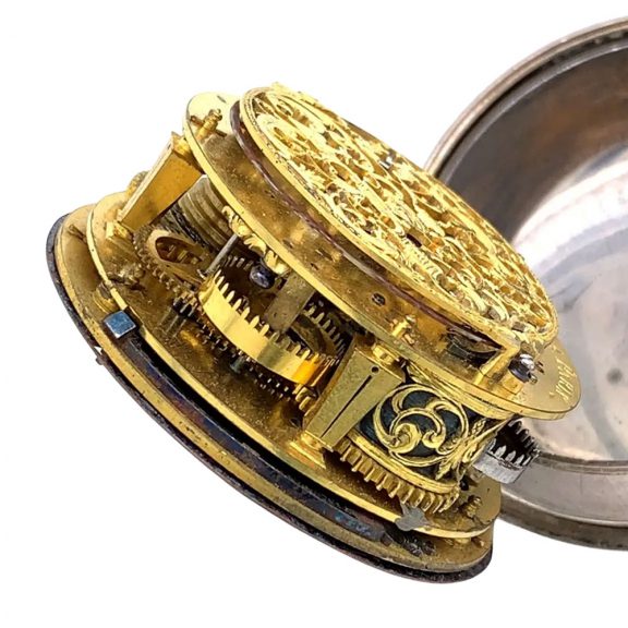 French silver Louis XIV verge oignon watch with alarm Circa 1700 French silver Louis XIV verge oignon watch with alarm Circa 1700