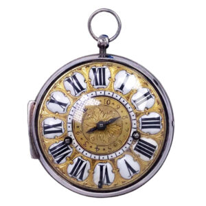 Fine French silver key wind oignon watch with alarm Circa 1690