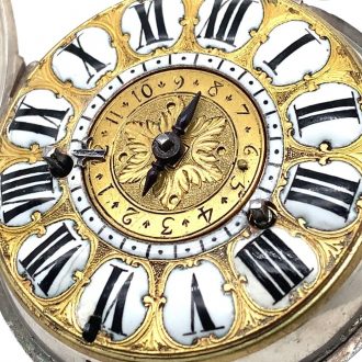 Very fine French silver verge oignon watch with alarm Circa 1690 Very fine French silver verge oignon watch with alarm Circa 1690