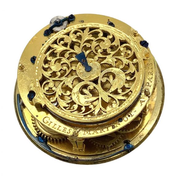 Very fine French silver verge oignon watch with alarm Circa 1690 Very fine French silver verge oignon watch with alarm Circa 1690