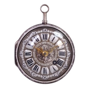 French silver quarter repeating verge pocket watch Circa 1750