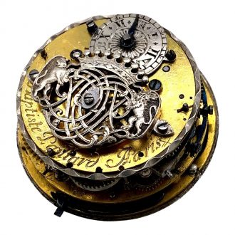 French silver quarter repeating verge pocket watch Circa 1750
