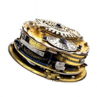 French silver quarter repeating verge pocket watch Circa 1750