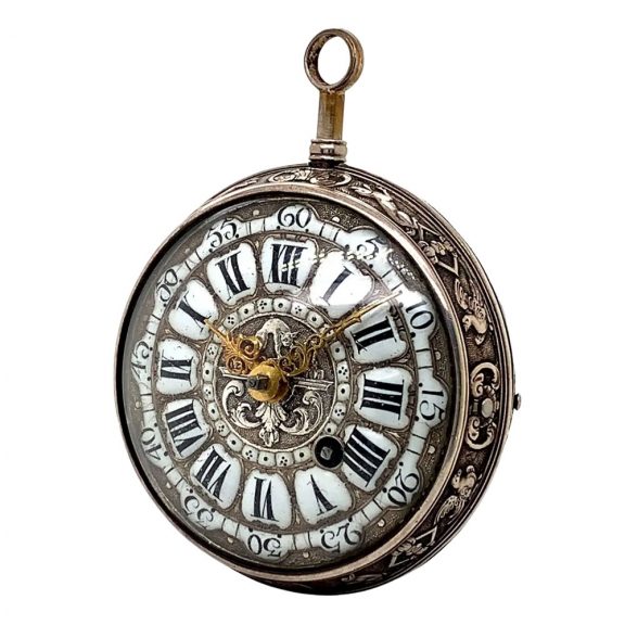French silver quarter repeating verge pocket watch Circa 1750 French silver quarter repeating verge pocket watch Circa 1750