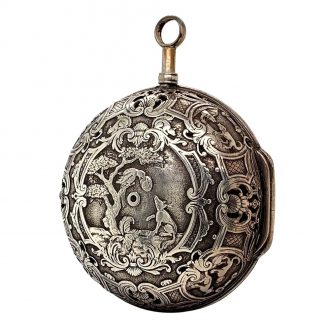 French silver quarter repeating verge pocket watch Circa 1750