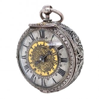 Important German silver verge watch with alarm Circa 1675