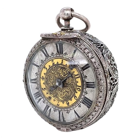 Important German silver verge watch with alarm Circa 1675
