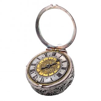 Important German silver verge watch with alarm Circa 1675