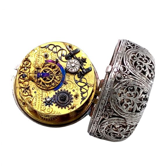 Important German silver verge watch with alarm Circa 1675 Important German silver verge watch with alarm Circa 1675