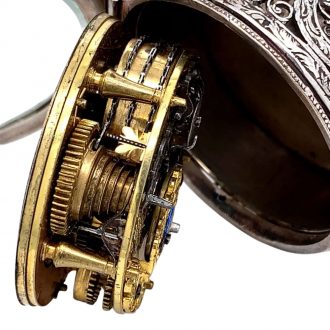 Important German silver verge watch with alarm Circa 1675