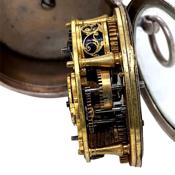 Important German silver verge watch with alarm Circa 1675 Important German silver verge watch with alarm Circa 1675