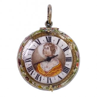 Important English gold and enamel verge watch Circa 1640