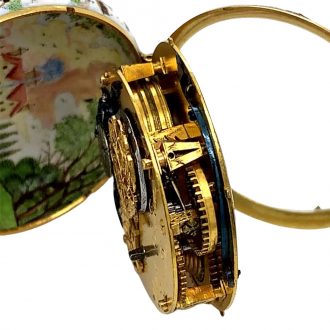 Important English gold and enamel verge watch Circa 1640