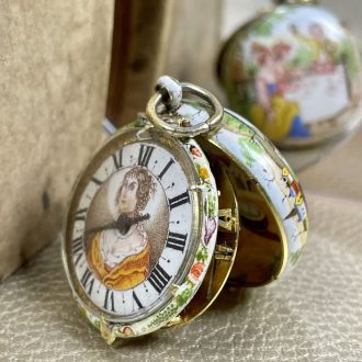 Important English gold and enamel verge watch Circa 1640