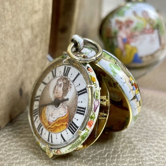 Important English gold and enamel verge watch Circa 1640 Important English gold and enamel verge watch Circa 1640