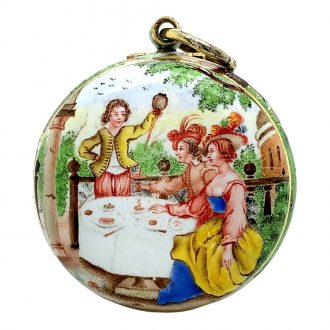 Important English gold and enamel verge watch Circa 1640