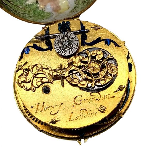 Important English gold and enamel verge watch Circa 1640 Important English gold and enamel verge watch Circa 1640