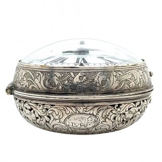 Rare Swiss silver quarter repeating verge oignon watch Circa 1710