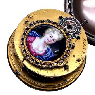 Rare Swiss silver quarter repeating verge oignon watch Circa 1710