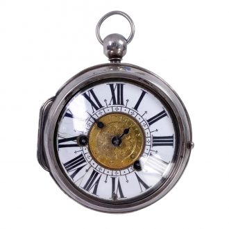 French silver Louis XIV oignon coach clock with alarm Circa 1700