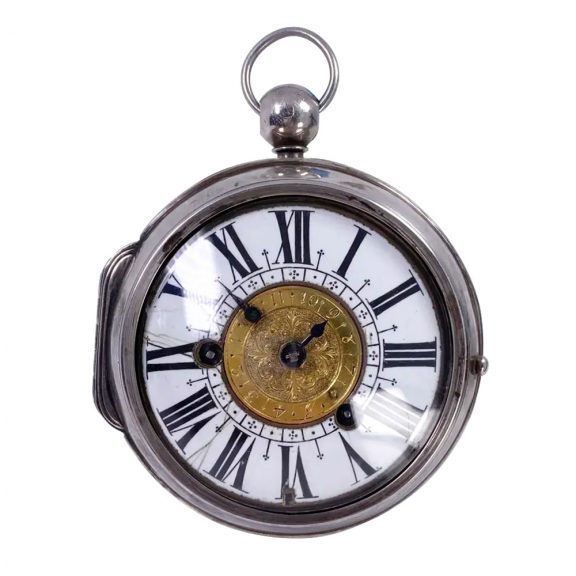 French silver Louis XIV oignon coach clock with alarm Circa 1700 French silver Louis XIV oignon coach clock with alarm Circa 1700