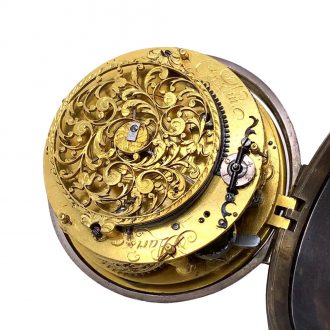 French silver Louis XIV oignon coach clock with alarm Circa 1700