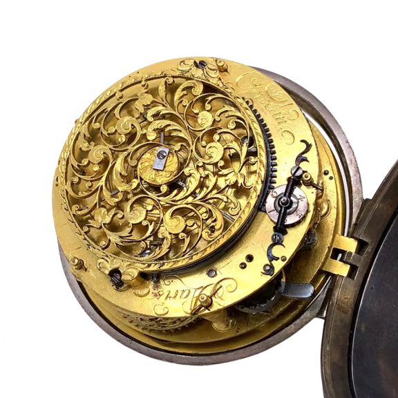 French silver Louis XIV oignon coach clock with alarm Circa 1700 French silver Louis XIV oignon coach clock with alarm Circa 1700