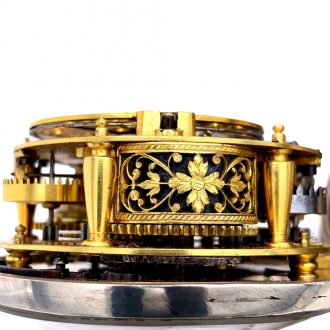 French silver Louis XIV oignon coach clock with alarm Circa 1700