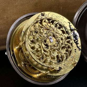 French silver Louis XIV oignon coach clock with alarm Circa 1700