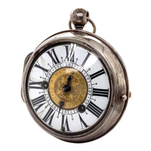 French silver Louis XIV oignon coach clock with alarm Circa 1700