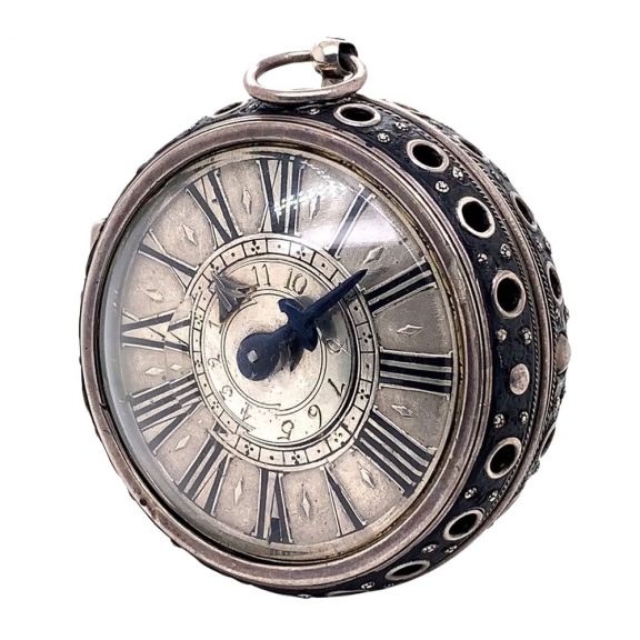 Swiss silver pair cased verge pocket watch with alarm Circa 1685 Swiss silver pair cased verge pocket watch with alarm Circa 1685