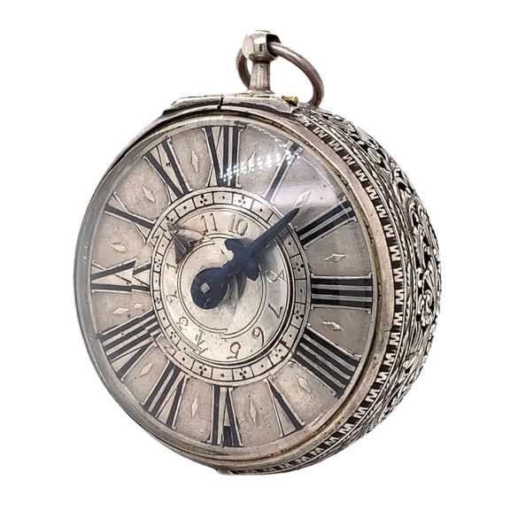 Swiss silver pair cased verge pocket watch with alarm Circa 1685 Swiss silver pair cased verge pocket watch with alarm Circa 1685
