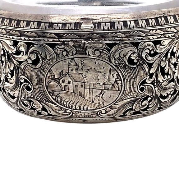 Swiss silver pair cased verge pocket watch with alarm Circa 1685 Swiss silver pair cased verge pocket watch with alarm Circa 1685