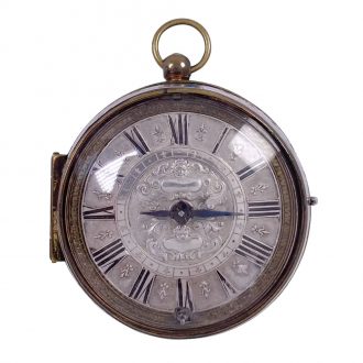 Swiss silver, gilt and shagreen verge with self strike Circa 1690