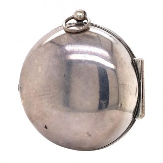 Rare English silver pair cased verge pocket watch Circa 1710