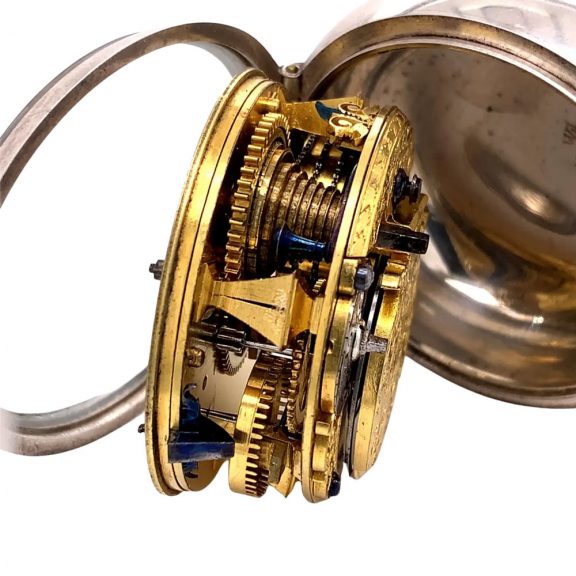 Rare English silver pair cased verge pocket watch Circa 1710 Rare English silver pair cased verge pocket watch Circa 1710