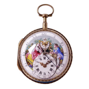 Swiss rose gold cylinder watch with automatic winding Circa 1785