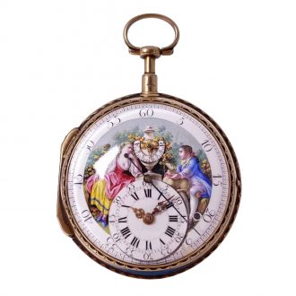 Swiss rose gold cylinder watch with automatic winding Circa 1785