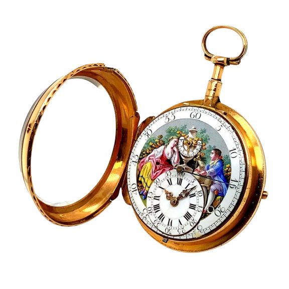 Swiss rose gold cylinder watch with automatic winding Circa 1785 Swiss rose gold cylinder watch with automatic winding Circa 1785