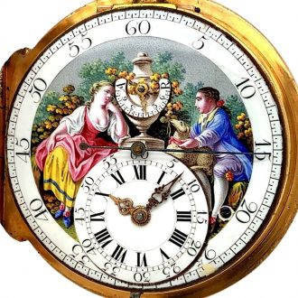 Swiss rose gold cylinder watch with automatic winding Circa 1785