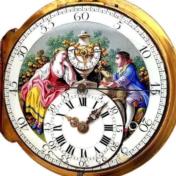 Swiss rose gold cylinder watch with automatic winding Circa 1785 Swiss rose gold cylinder watch with automatic winding Circa 1785