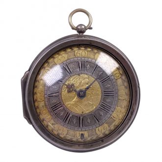 Very fine English silver pair cased verge pocket watch Circa 1705