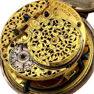 Very fine English silver pair cased verge pocket watch Circa 1705