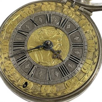 Very fine English silver pair cased verge pocket watch Circa 1705
